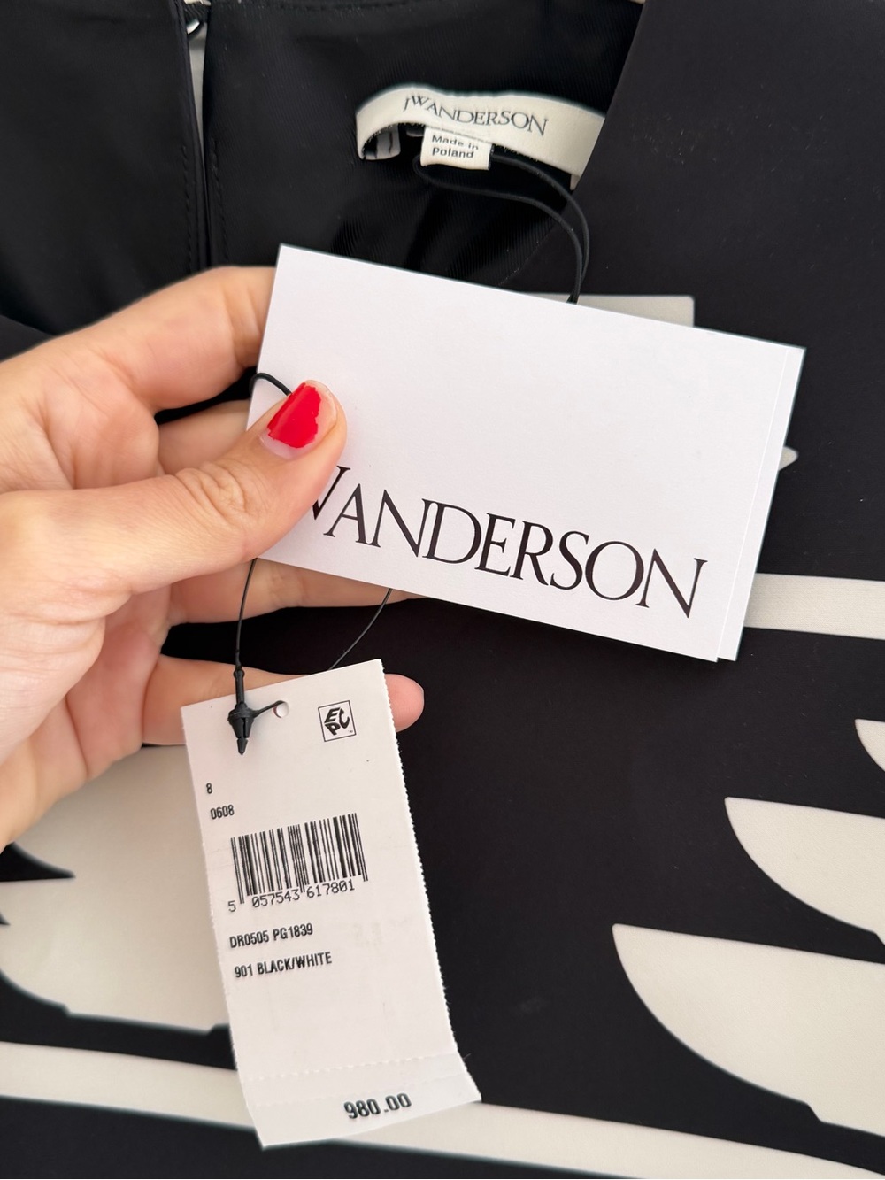 JW ANDERSON Black and White Pottery Print Shift Dress - Picture 5 of 6